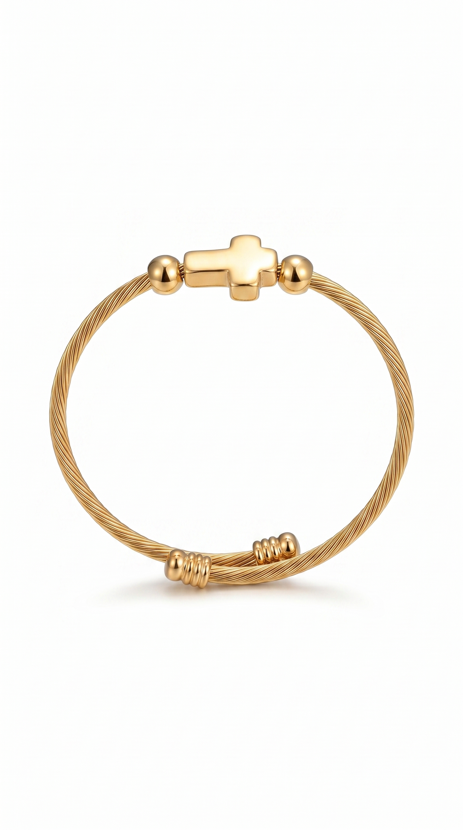 Heren kruis armband | Titanium Goud – Crucible