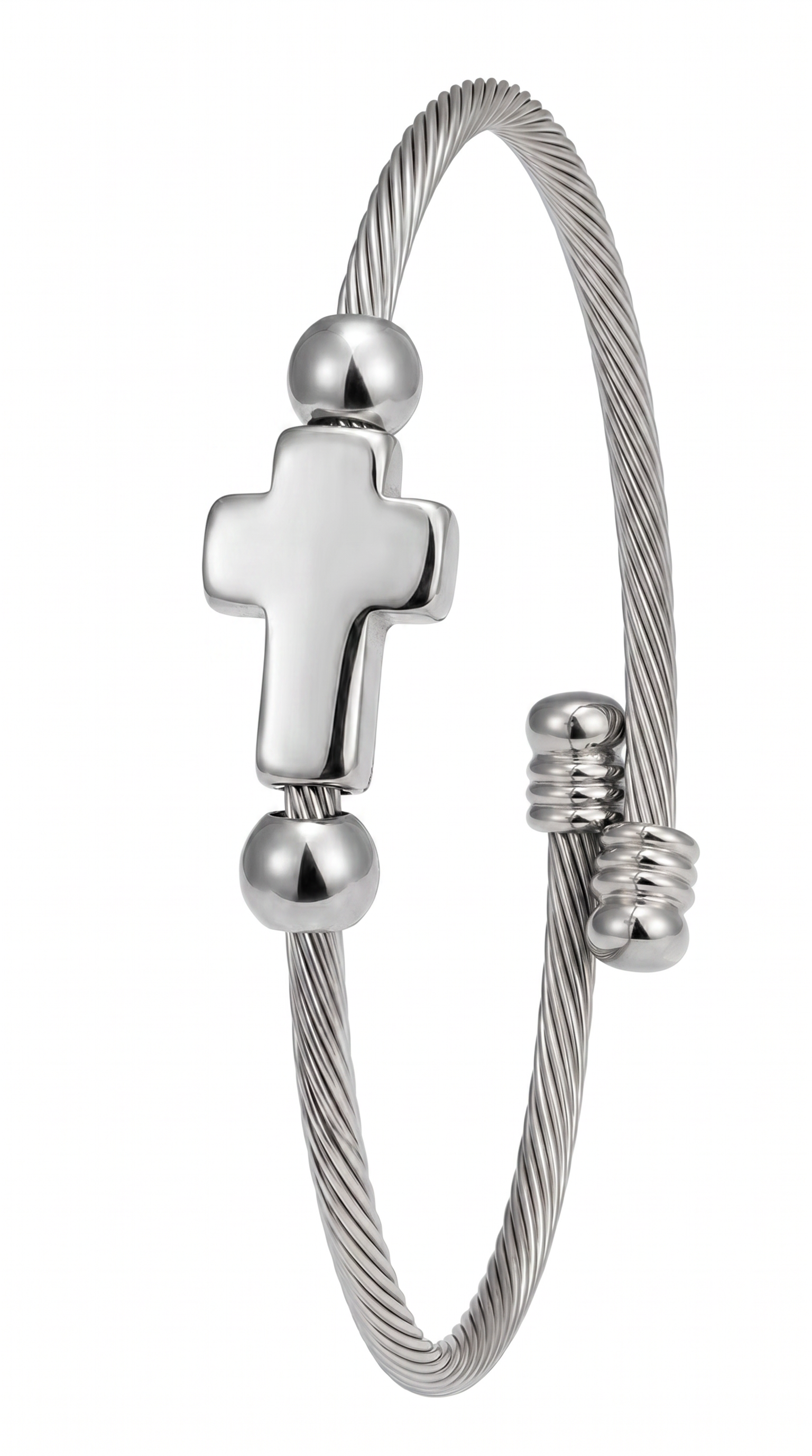 Heren kruis armband | Titanium Zilver – Crucible