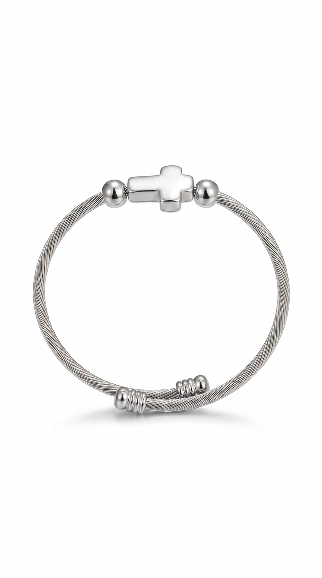 Heren kruis armband | Titanium Zilver – Crucible