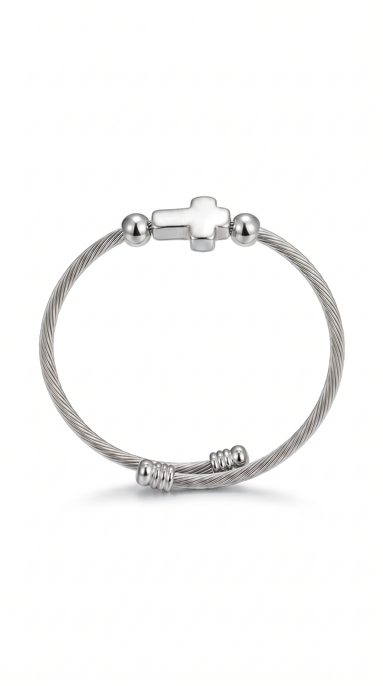 Heren kruis armband | Titanium Zilver – Crucible