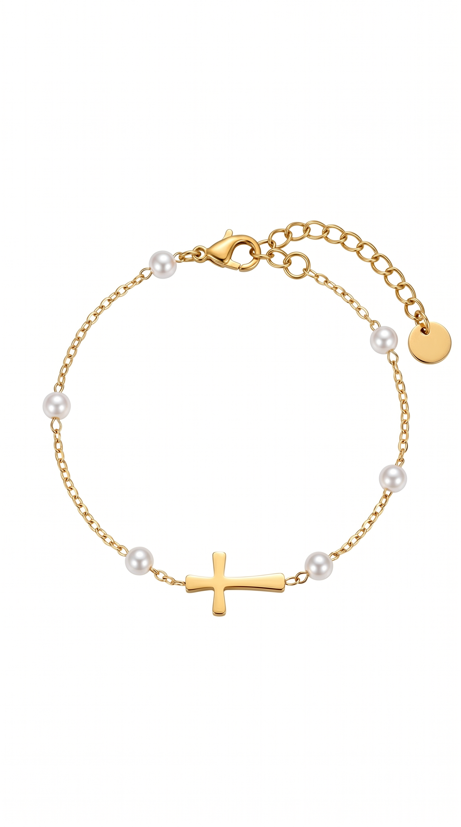 Dames kruis armband | Goud – Pearl of Great Price