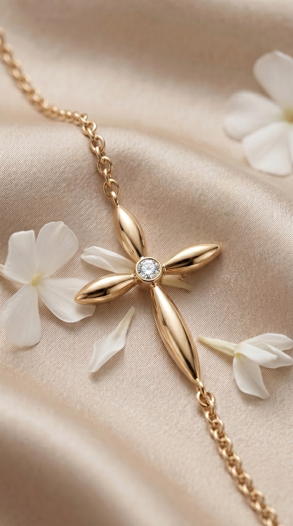 Dames kruis armband | s925 zilver – Goud – Radiant Grace