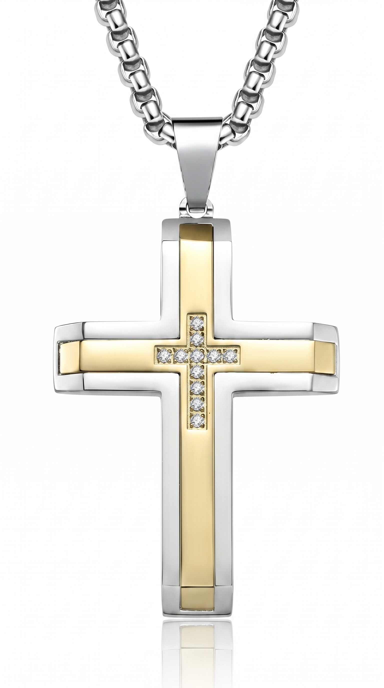 Heren kruis ketting | Kings collectie – Zilver/Goud – David's Courage