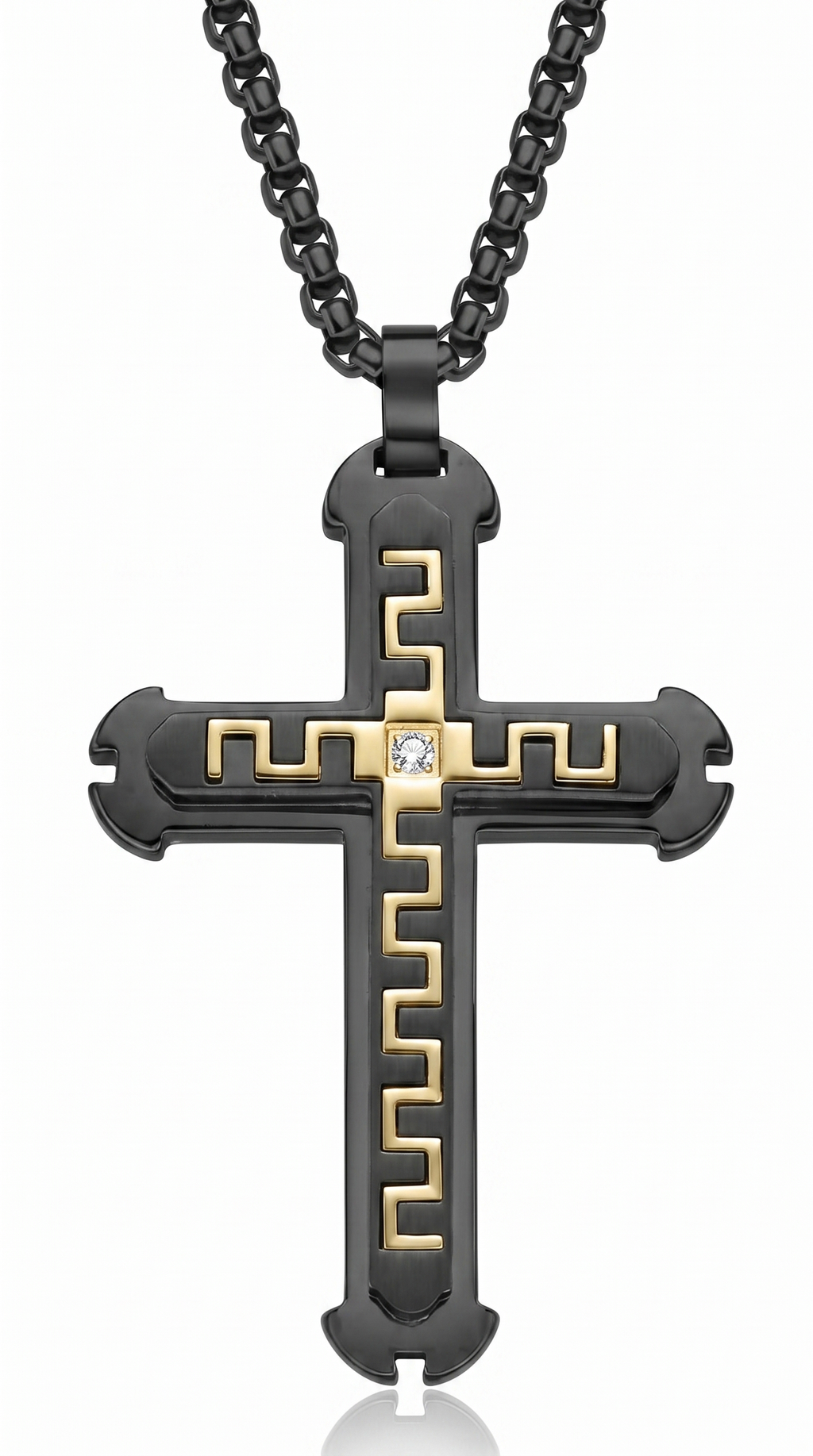 Heren kruis ketting | Kings collectie – Zwart – Solomon's Wisdom