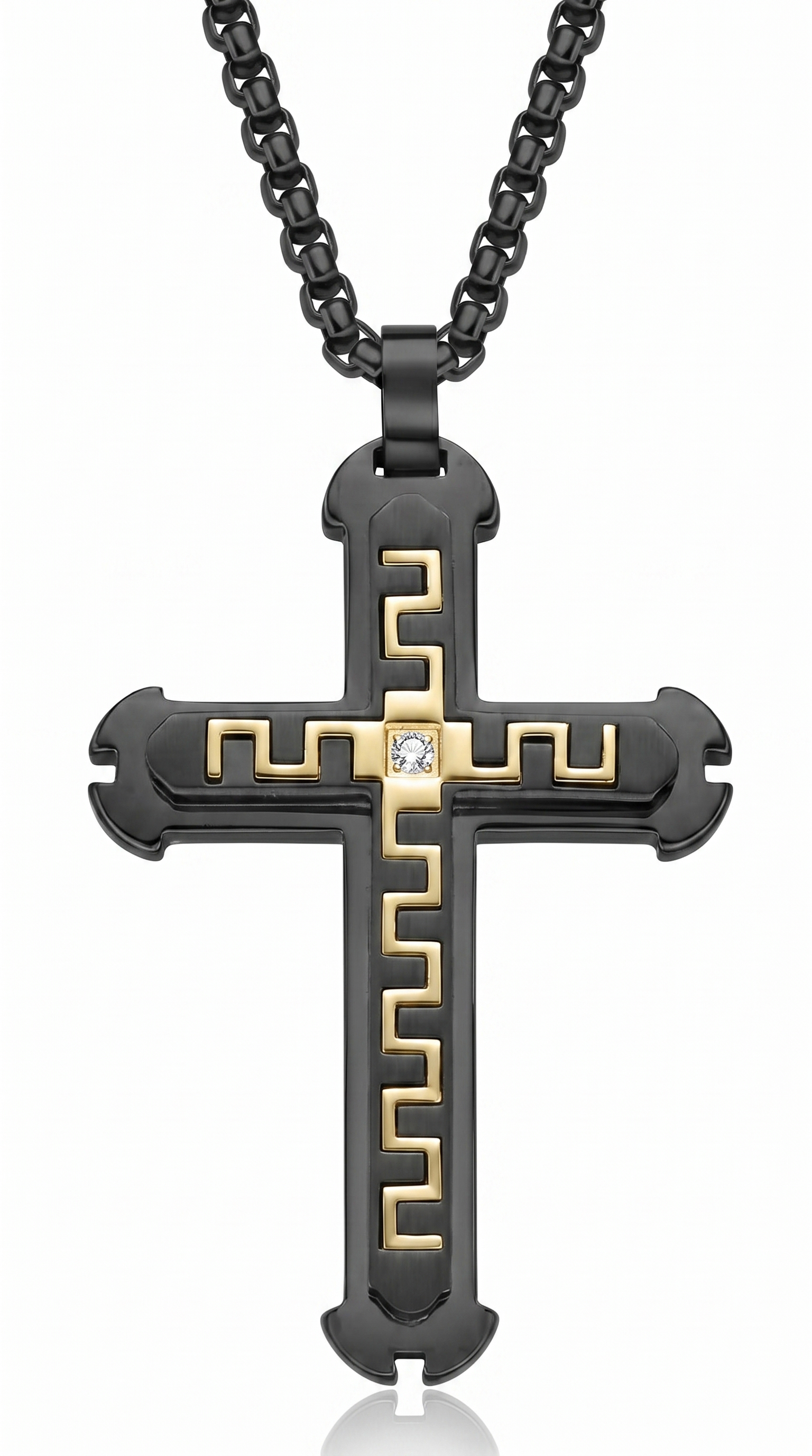 Heren kruis ketting | Kings collectie – Zwart – Solomon's Wisdom