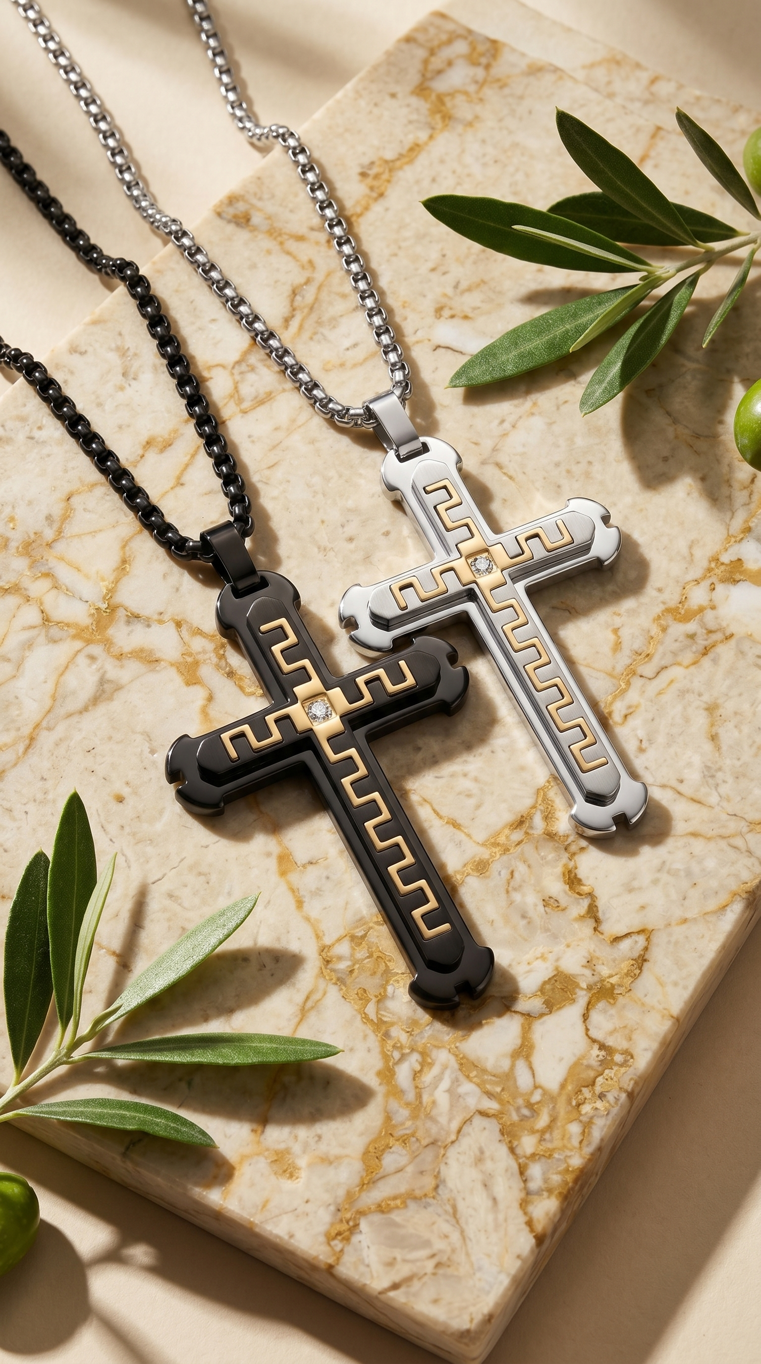 Heren kruis ketting | Kings collectie – Zwart – Solomon's Wisdom