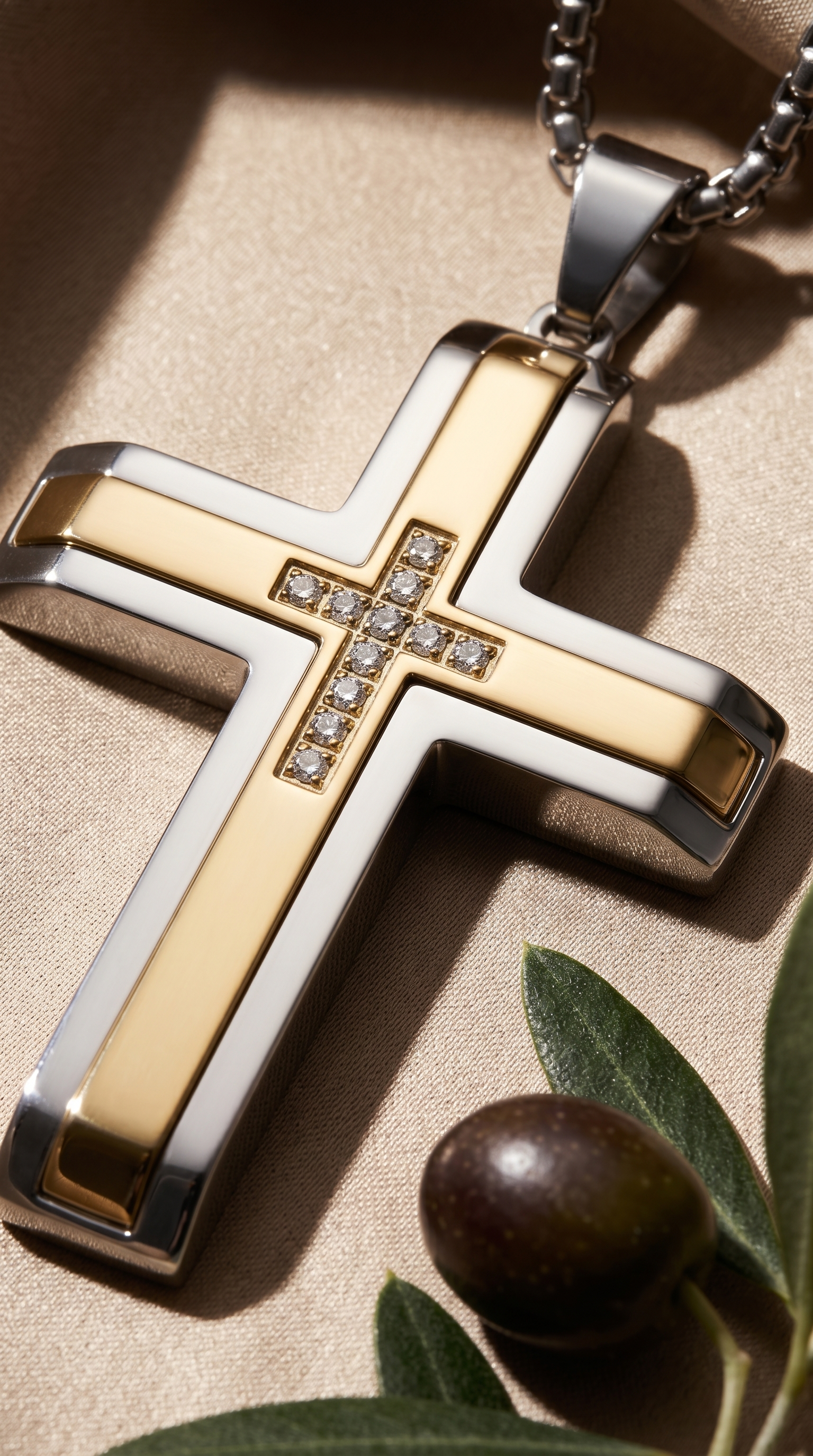 Heren kruis ketting | Kings collectie – Zilver/Goud – David's Courage