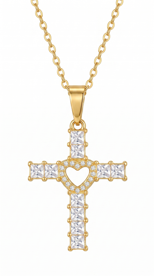 Dames kruis ketting | Queens collectie - Goud – Esther's Grace