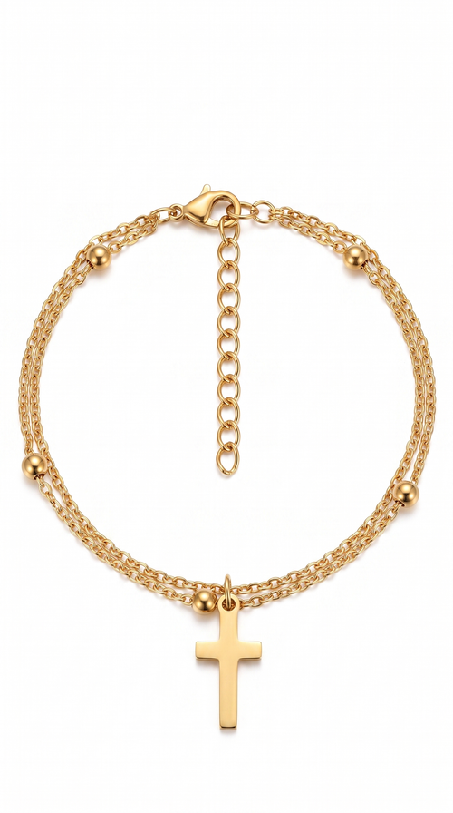 Dames kruis armband | Goud – Naomi's Return