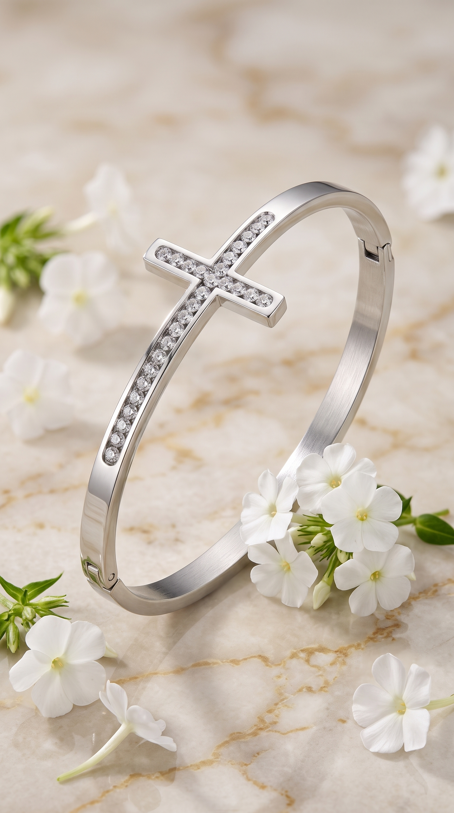 Dames kruis armband | Zilver – Deborah's Strength