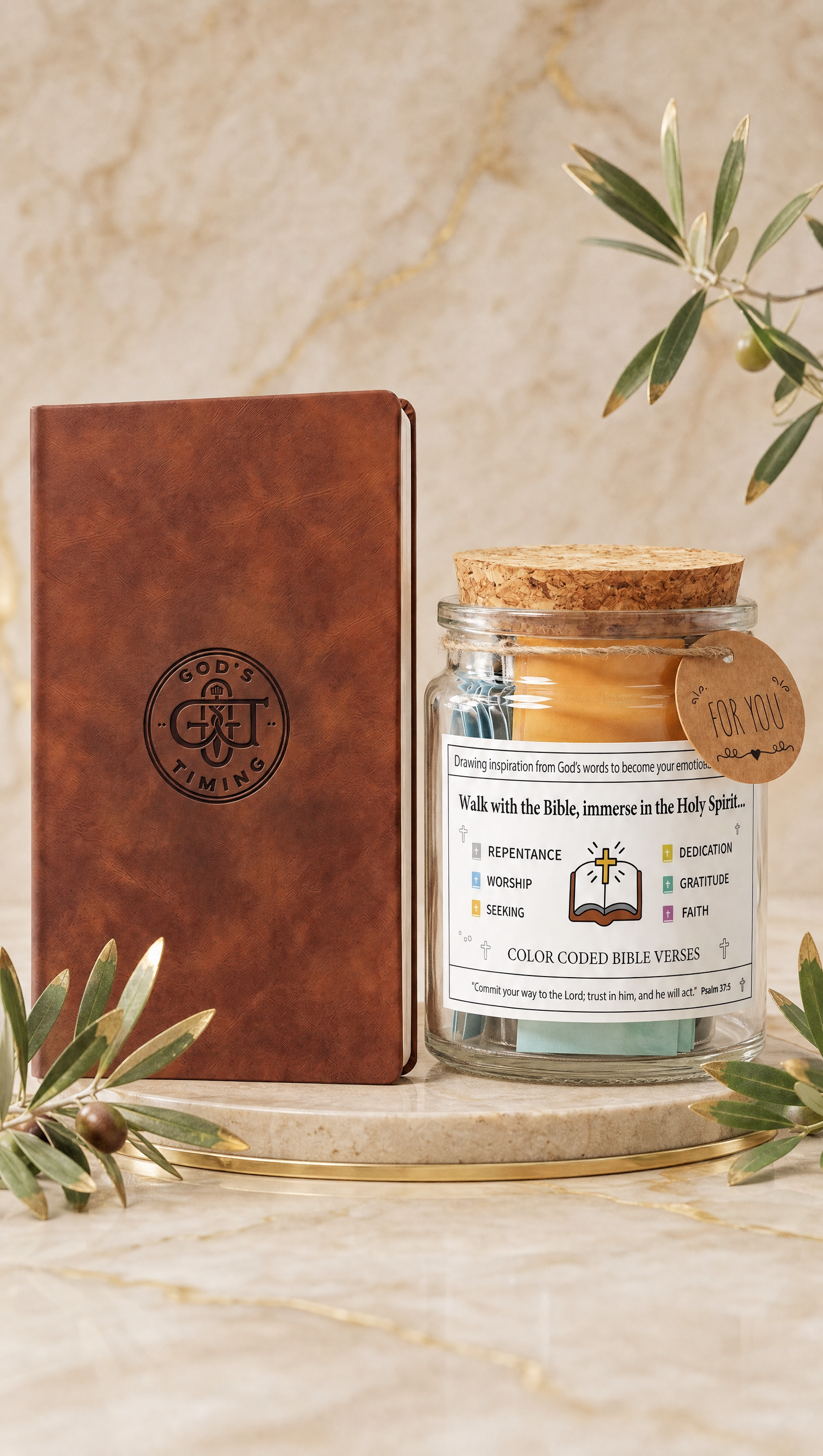 Bible jar en God's Timing Notebook