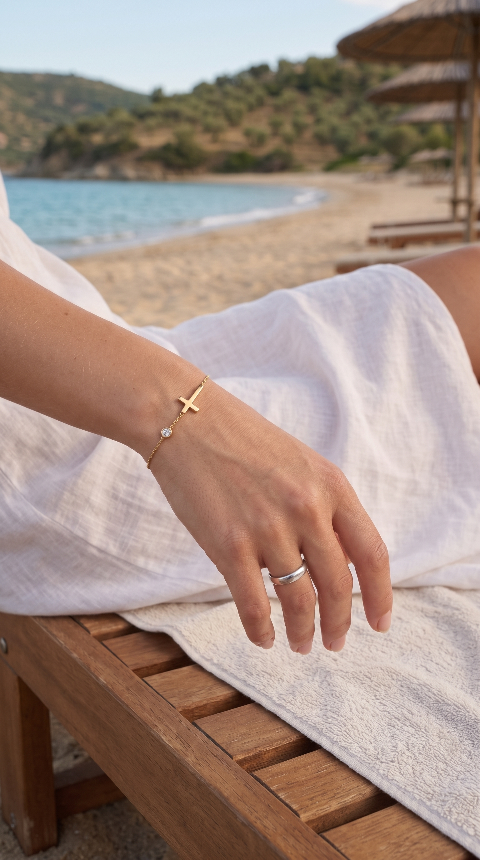 Dames kruis armband | Goud - Beloved