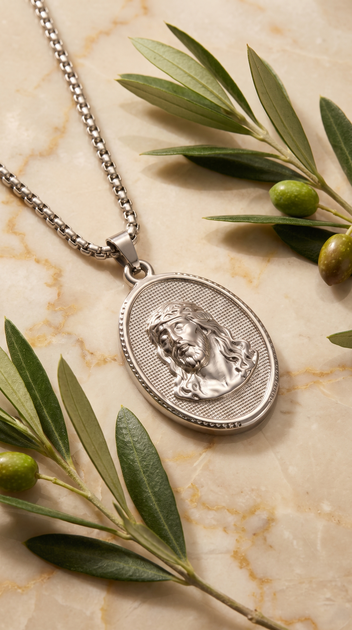 Heren Jezus ketting | Zilver – King of kings