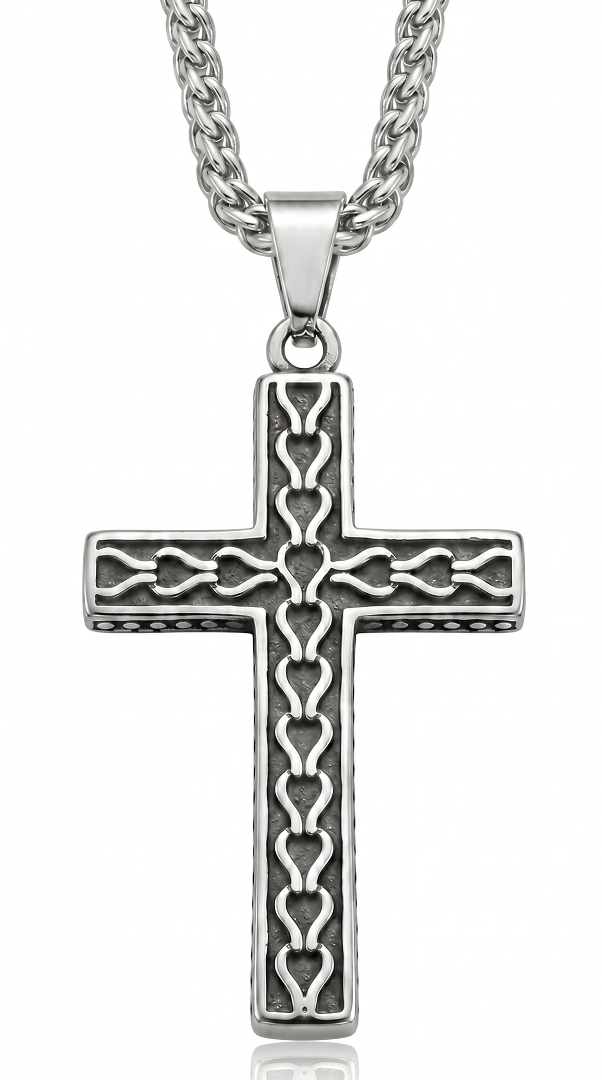 Heren kruis ketting | Zilver – Damascus
