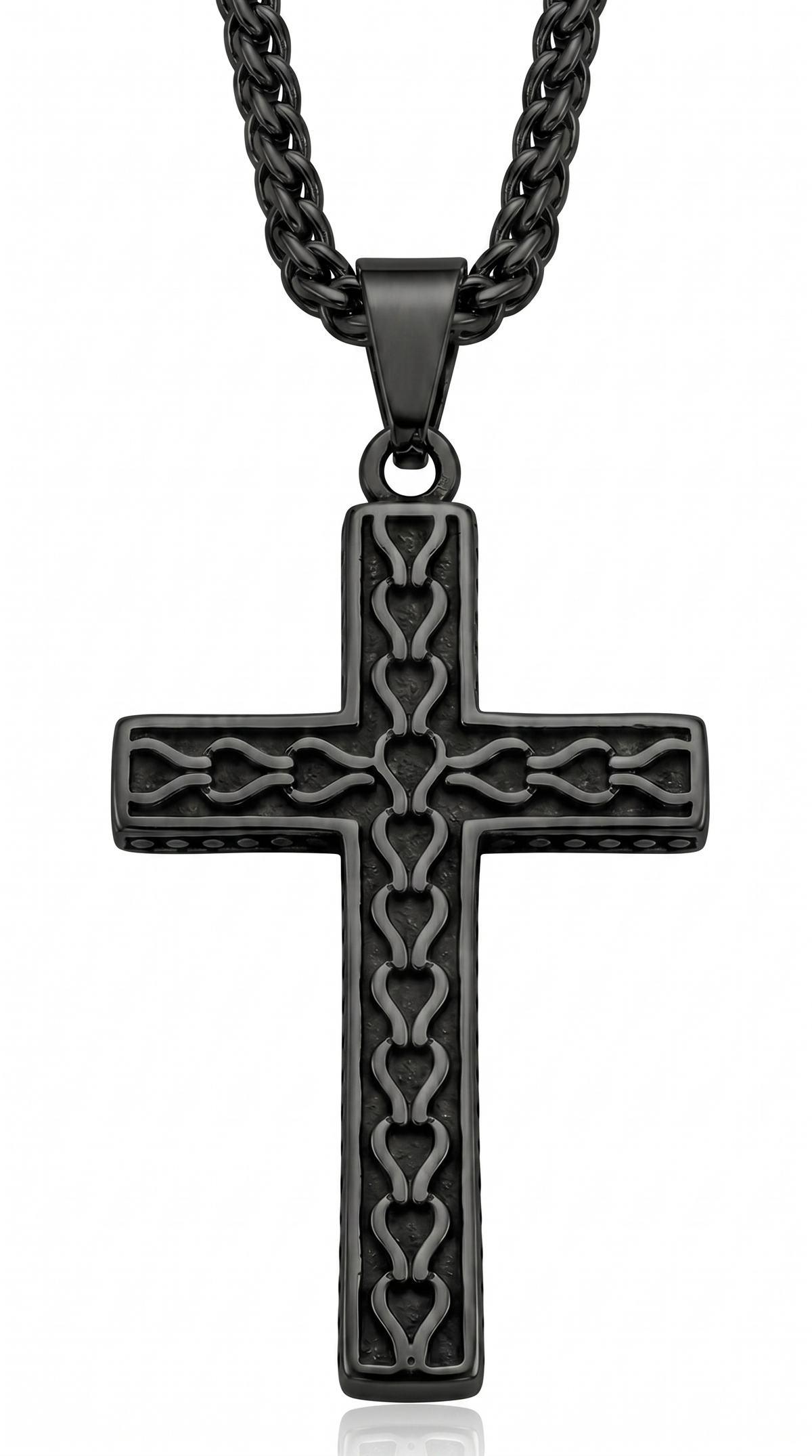 Heren kruis ketting | Zwart – Damascus