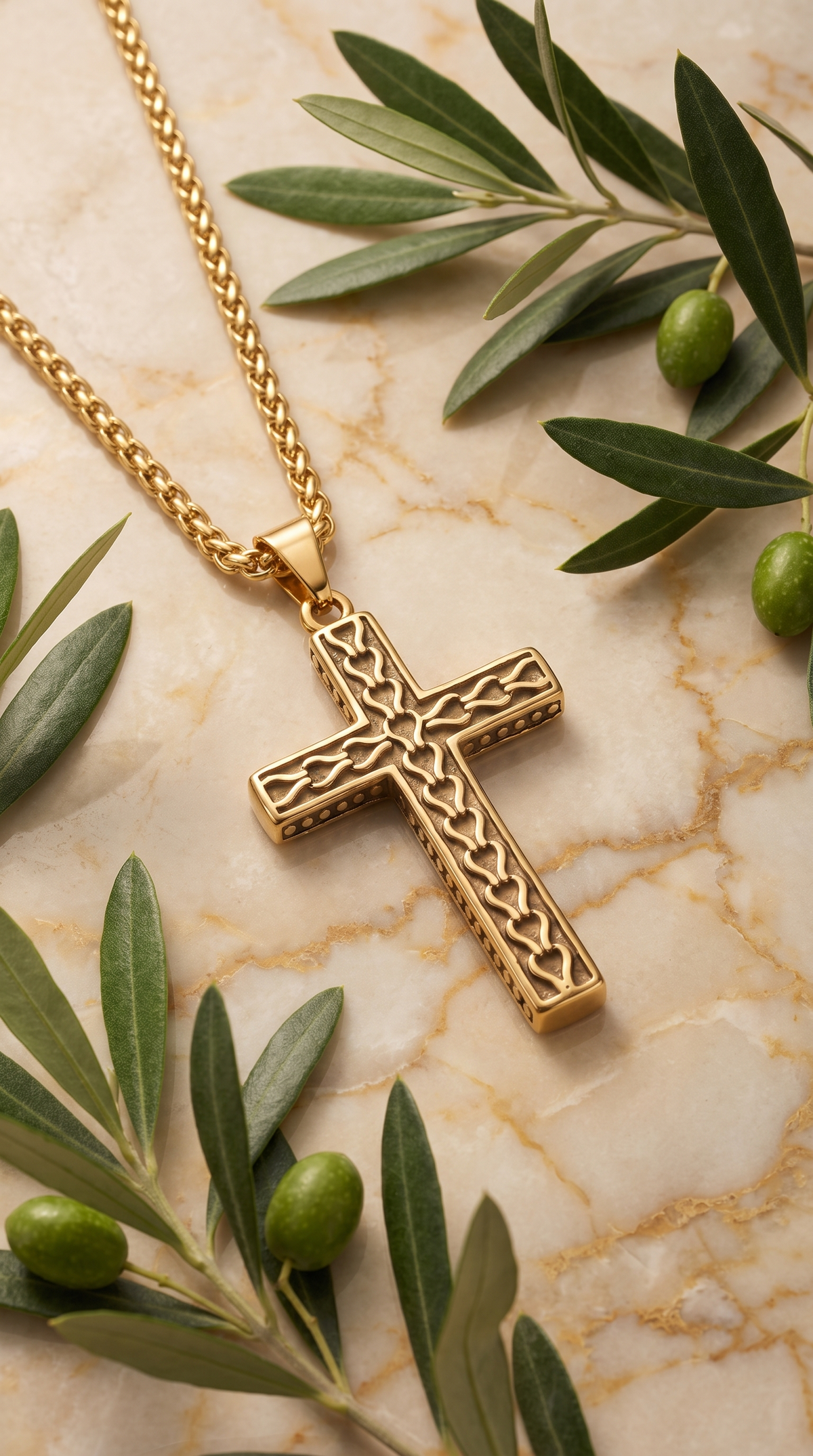 Heren kruis ketting | Goud – Damascus