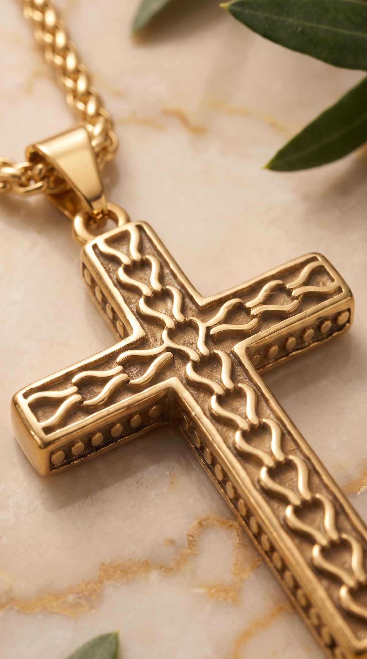 Heren kruis ketting | Goud – Damascus