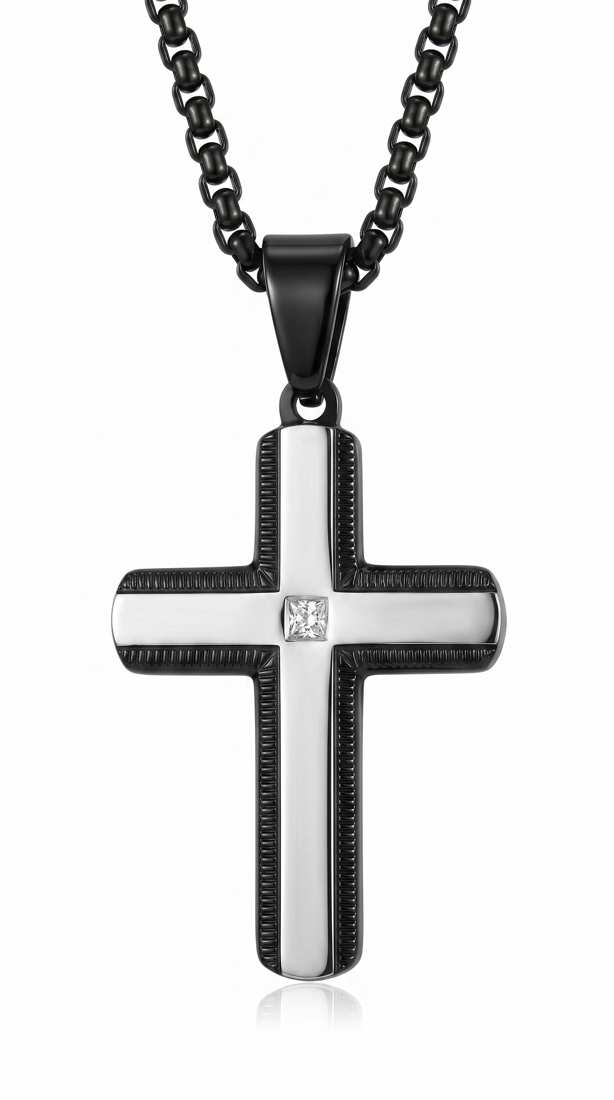 Heren kruis ketting | Zwart – Chosen