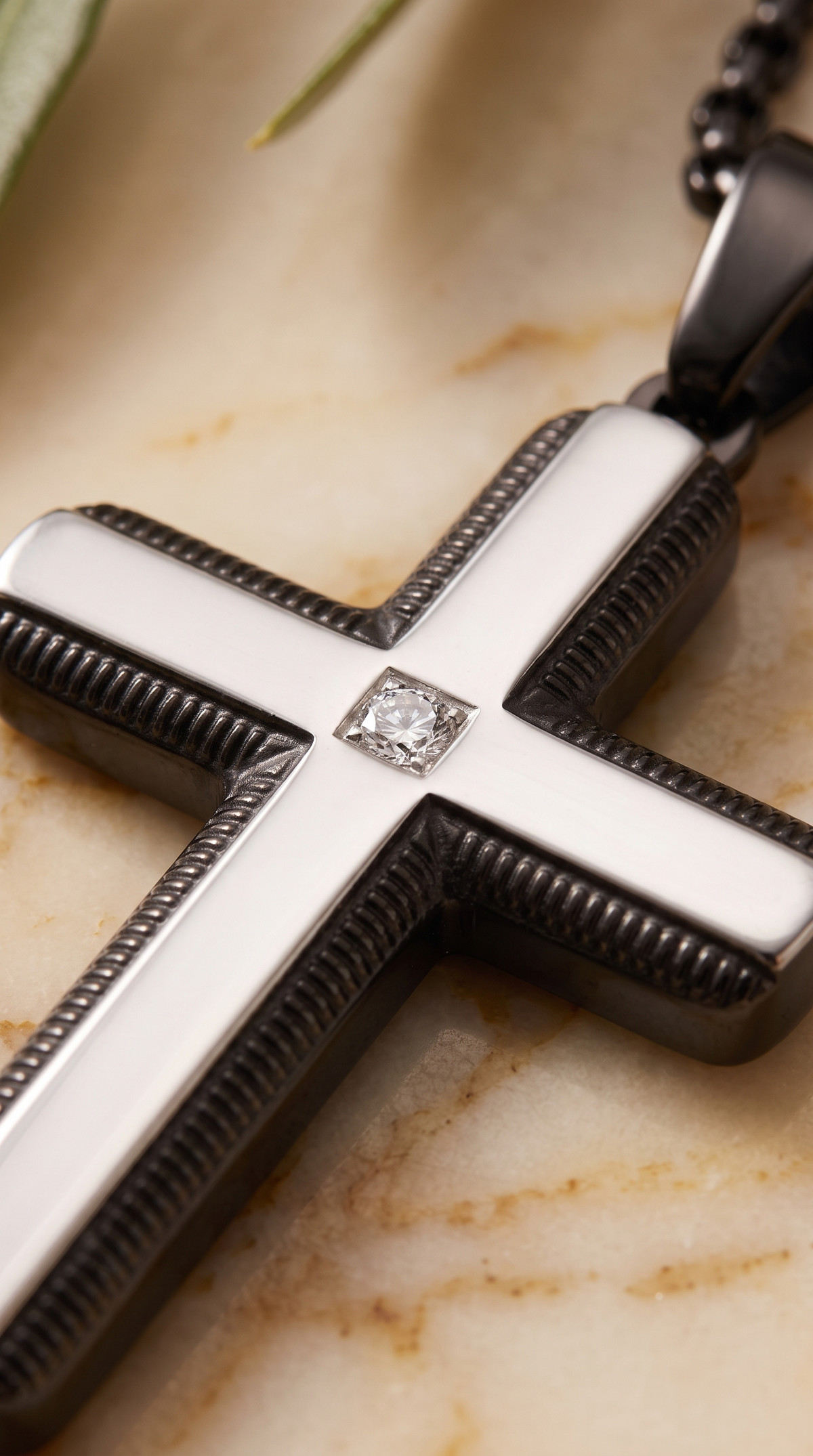 Heren kruis ketting | Zwart – Chosen