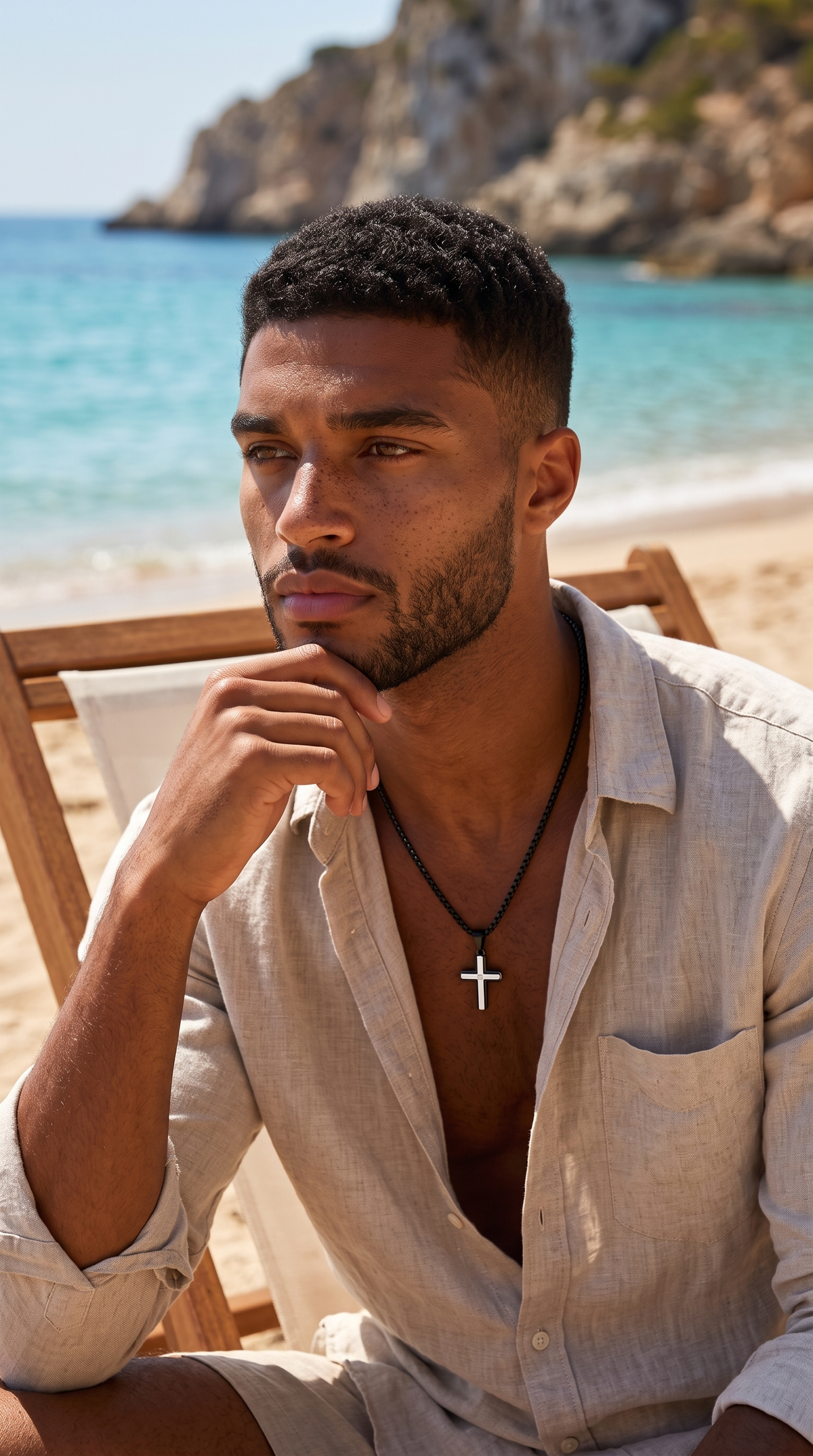 Heren kruis ketting | Zwart – Chosen