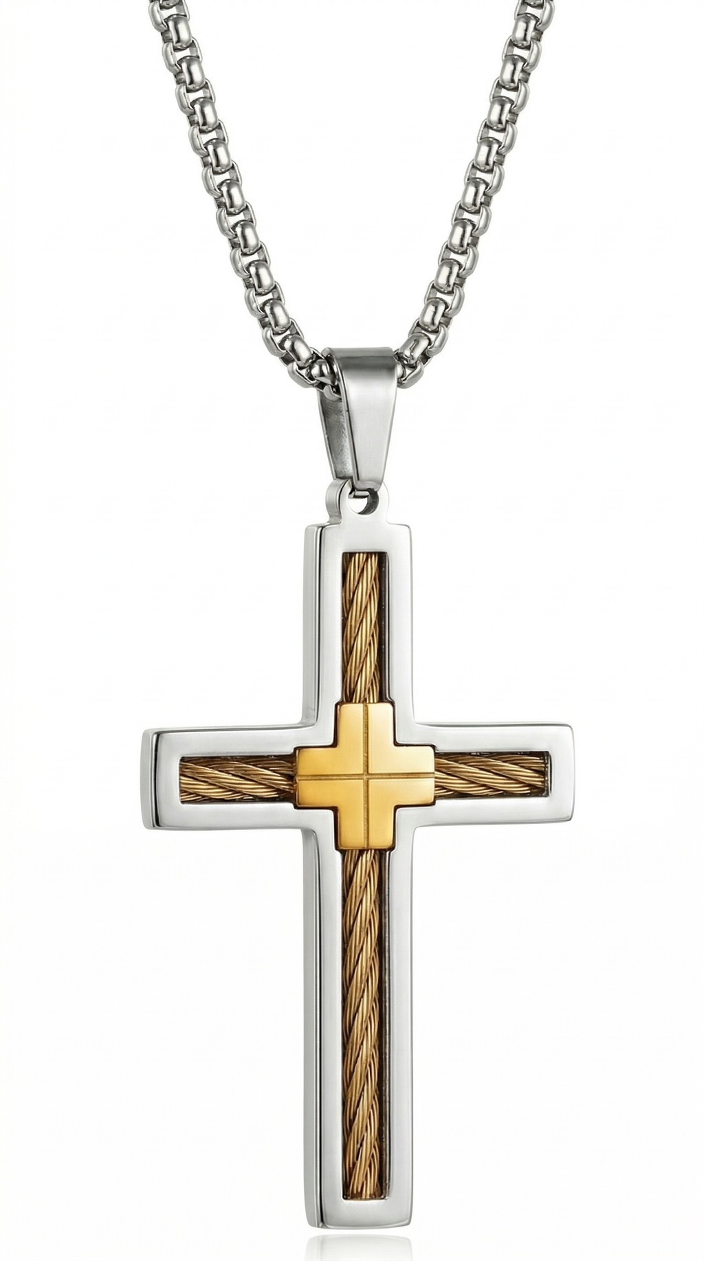 Mens cross | silver outline (Havilah)
