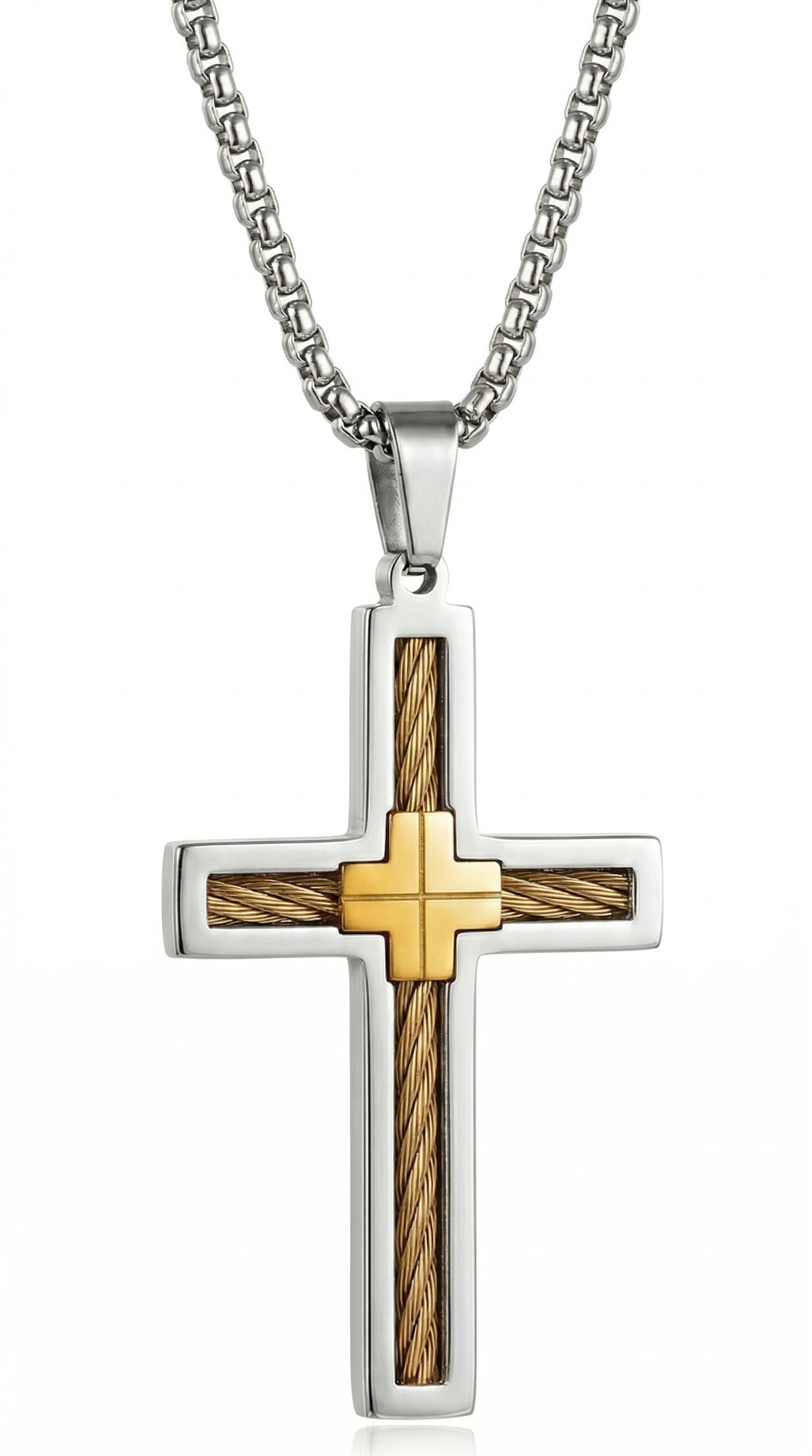 Mens cross | silver outline (Havilah)
