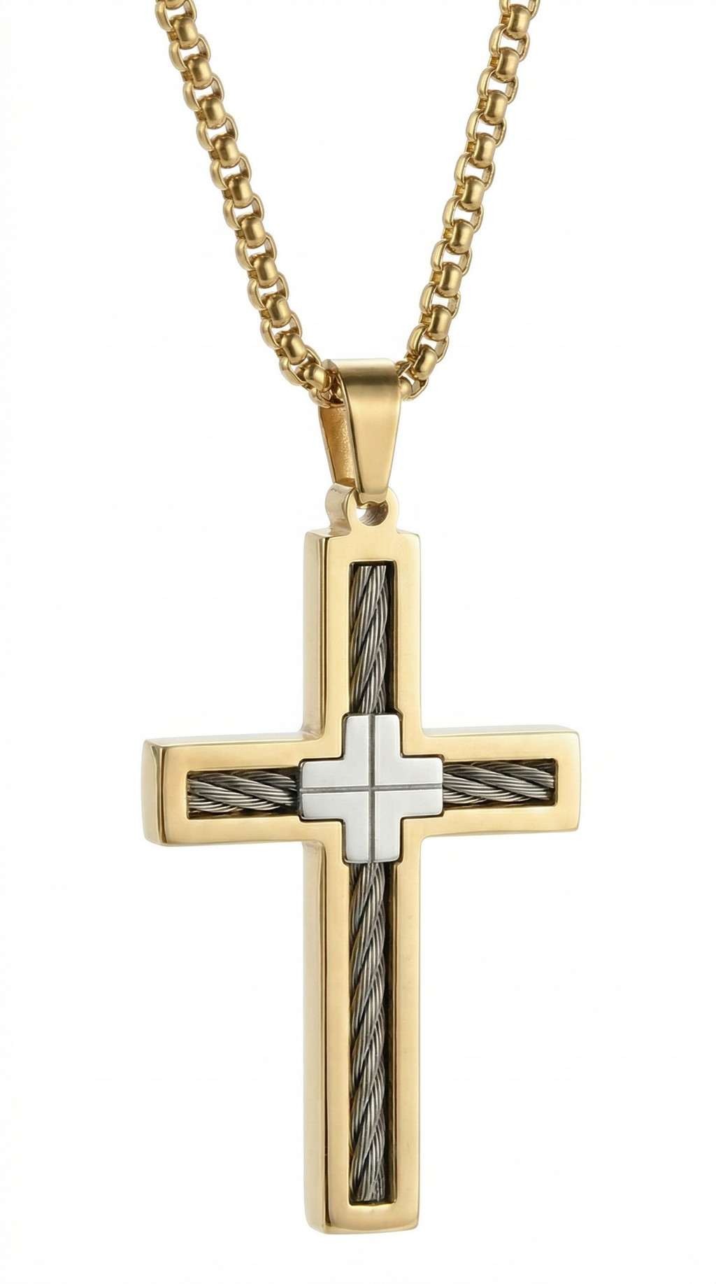 Mens cross | gold outline (cloud)