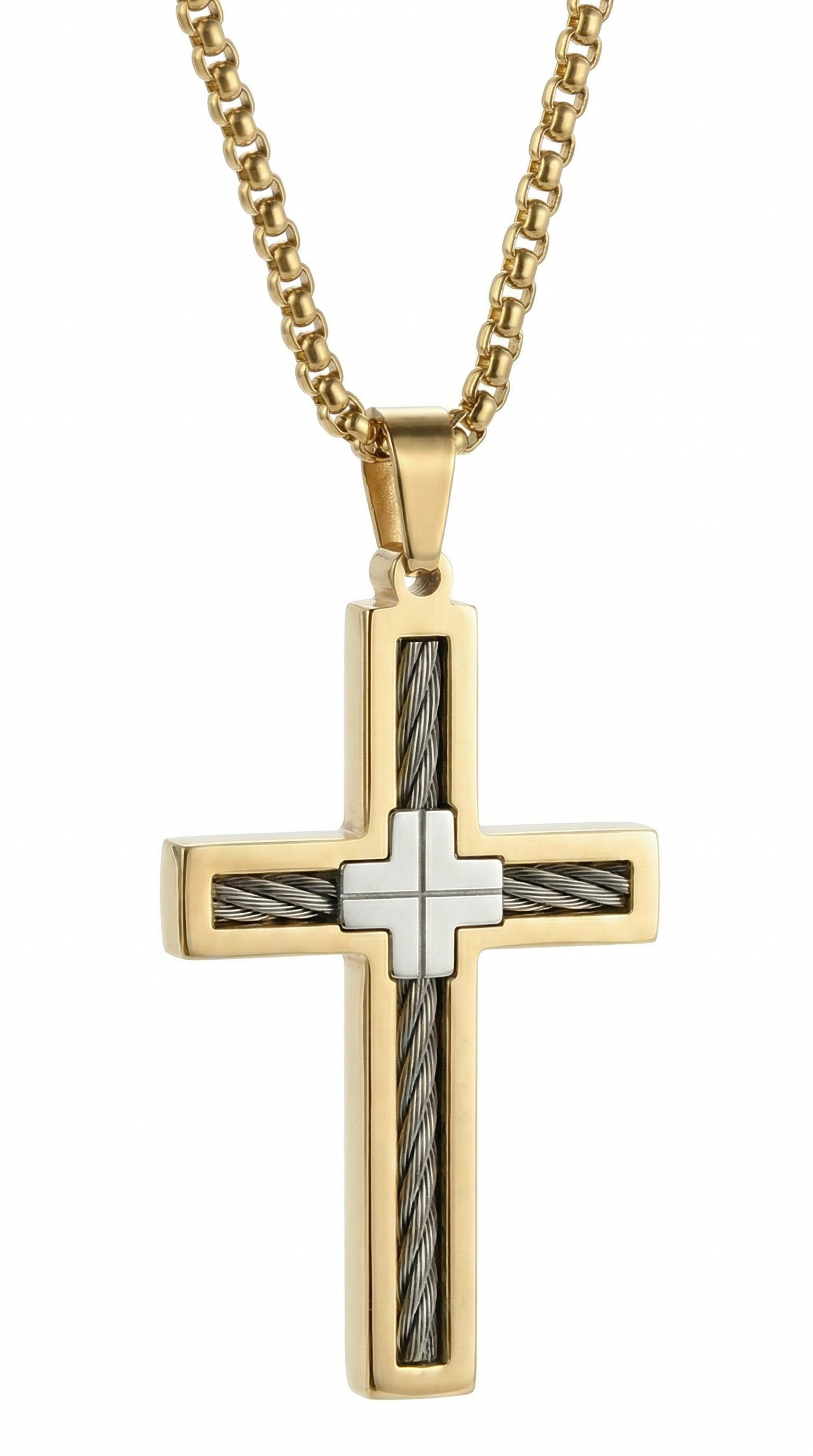 Mens cross | gold outline (cloud)
