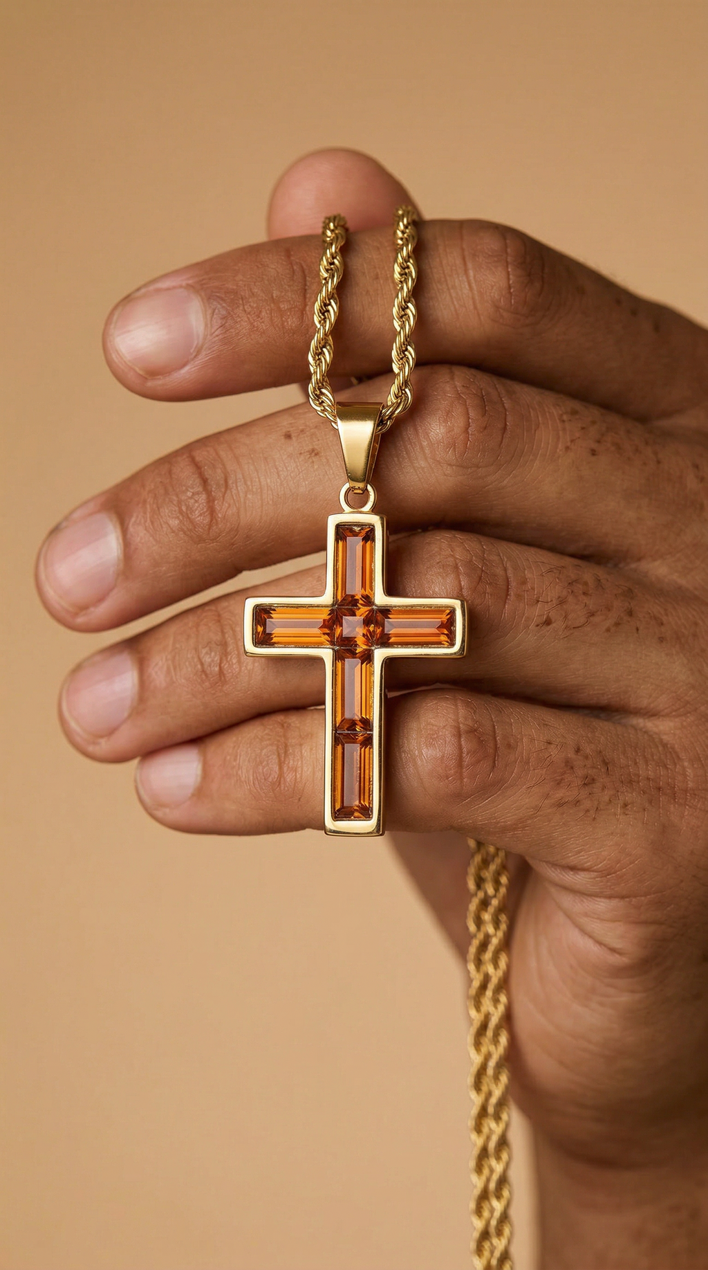 Heren kruis ketting | Goud – The Son