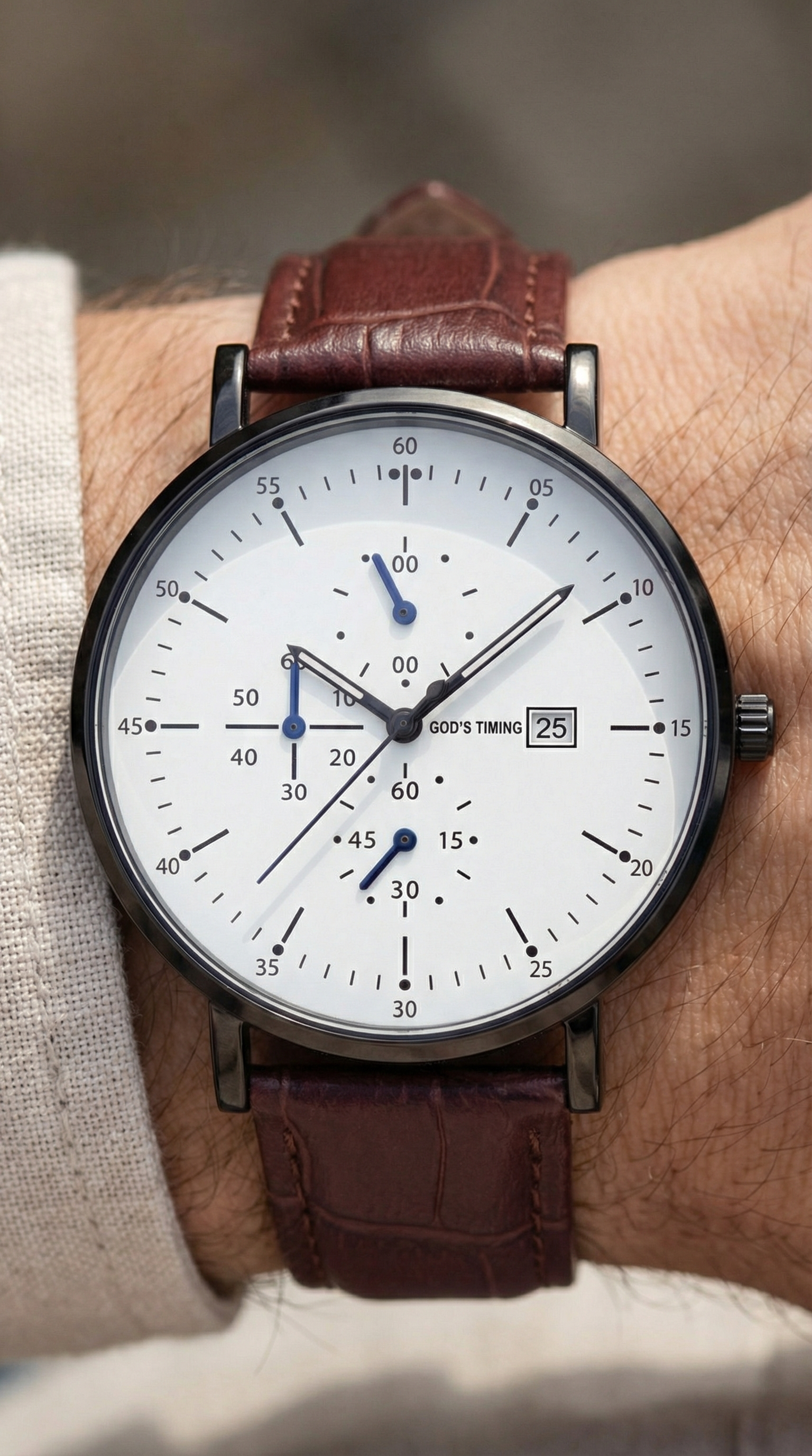 Covenant | Bruin Leren heren horloge